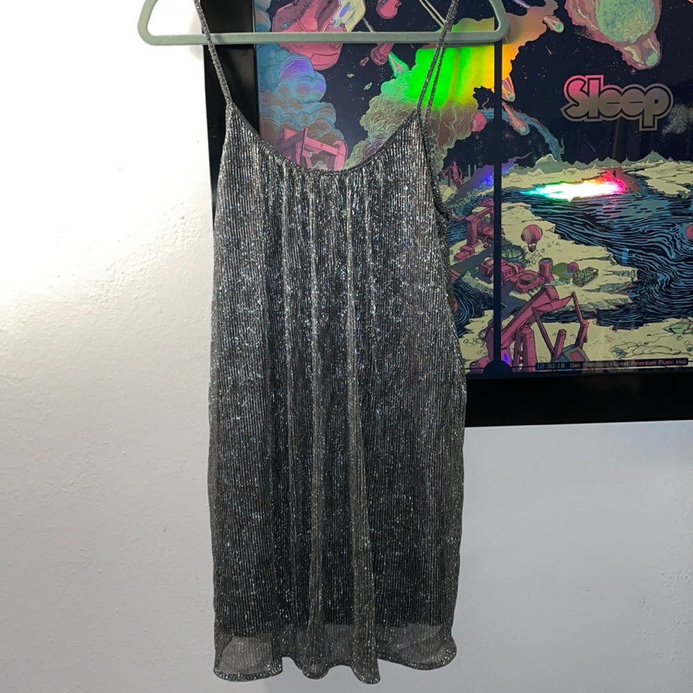 Silver slip dress